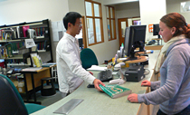 Main Library lending desk - click for more photos.