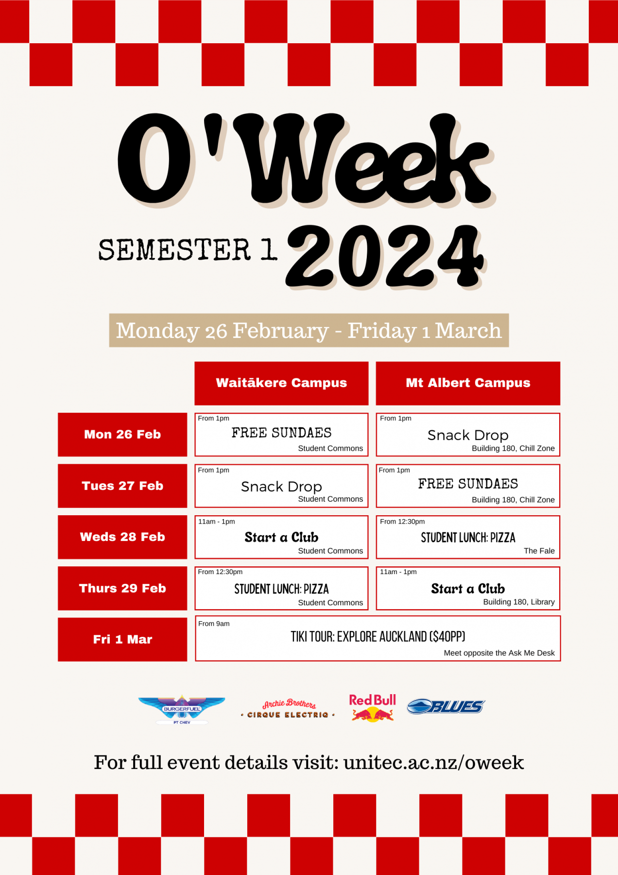 O-week poster, semester 1, 2024