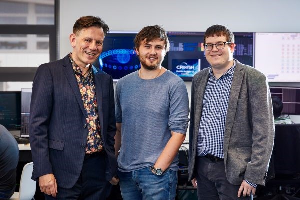 Three members of Unitec's cyber security research centre team pose