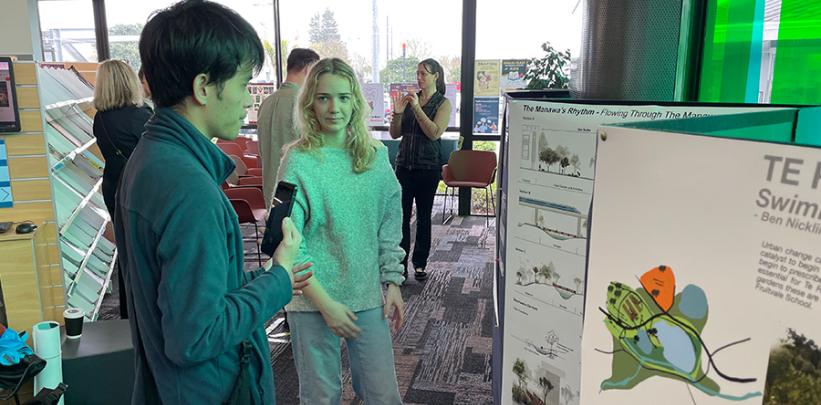 Bachelor of Landscape Architecture ākonga at New Lynn War Memorial Library