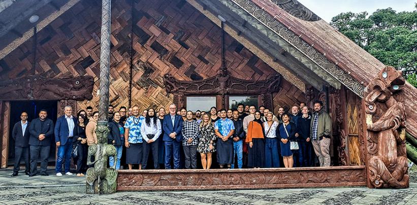 Cybersecurity students at powhiri