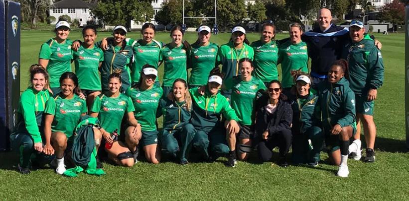 Chantal with the Australian Rugby 7s team