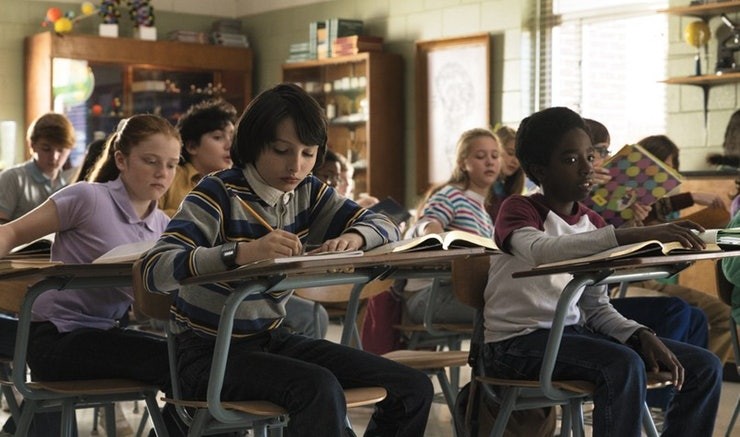 A classroom in Netflix's Stranger Things