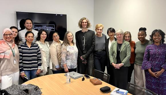 Unitec Applied Business kaimahi with Prof Voyer