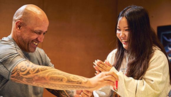 Students from Hebei University of Engineering taught how to make pounamu taonga at Te Noho Kotahitanga Marae while on cultural exchange last year. 