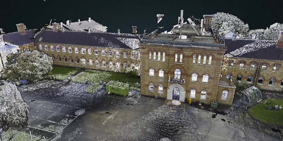 Part of the 3D model of Unitec's historic 'Building 1'.