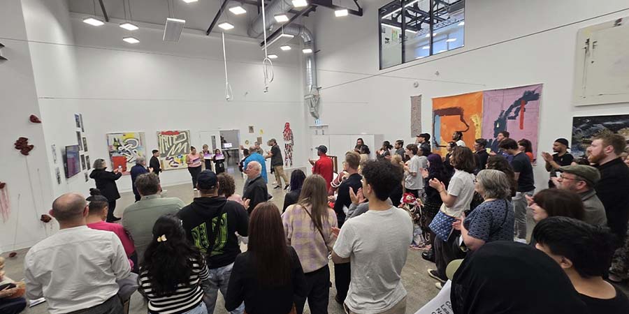 Guests gathered at the opening of Toi Whakatipu.