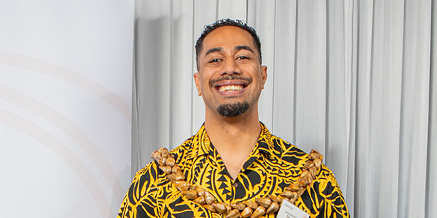 Associate Professor Dion Enari smiles for the camera.