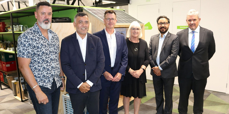 The Council touring Mt Albert Campus from left Ward Kamo, Peter Parussini, Chair Alastair Bell, Professor Sharon Brownie, Bhav Dhillon, Deputy Chair Simon Harding