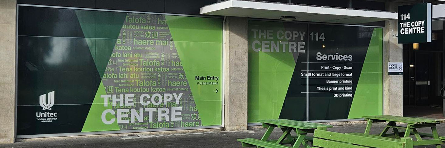 The exterior of Unitec's copy centre on Mt Albert campus.