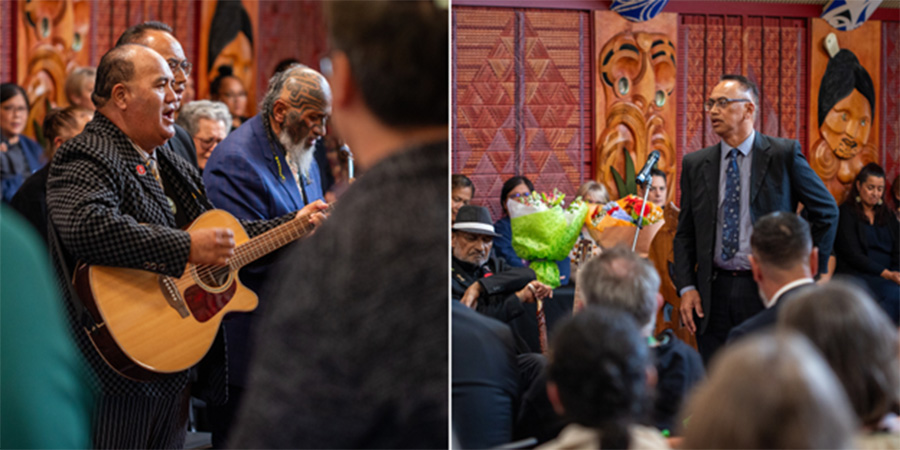 MIT Kaumatua Vince Hapi (L) and Dr Wiremu Manaia – Director of Māori Education, MIT