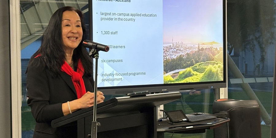 Chief Executive Professor Christina Hong welcoming the audience.