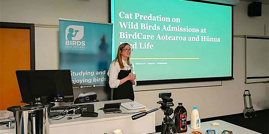 Chloe McMenamin gives a lecture.