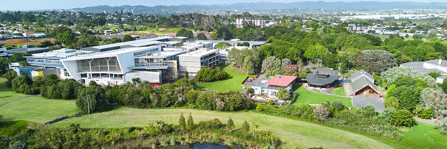 An aerial shot of Mt Albert campus.