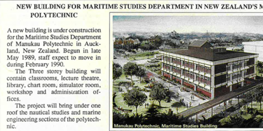 A clipping from a news article showing an artists impression of a building.