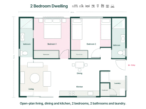 2 bedroom Dwelling floor plan