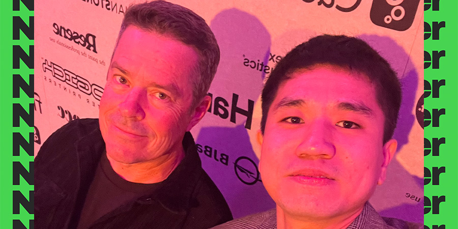 Design lecturer Dr Cris de Groot with BDCA graduate Hein Khant Lin (Liam) at the Best Design Awards